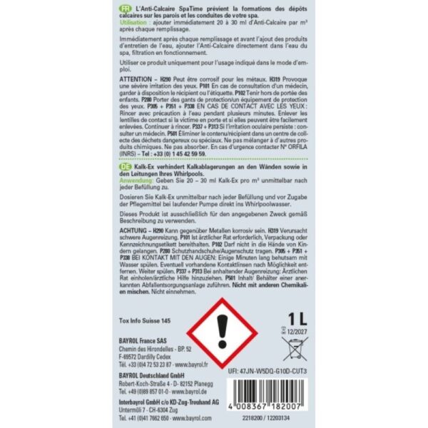 Anti-Calcaire 1 l - SpaTime – Image 2
