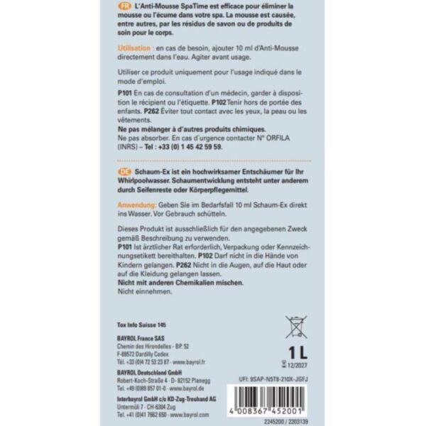 Anti-Mousse 1 l - SpaTime – Image 2